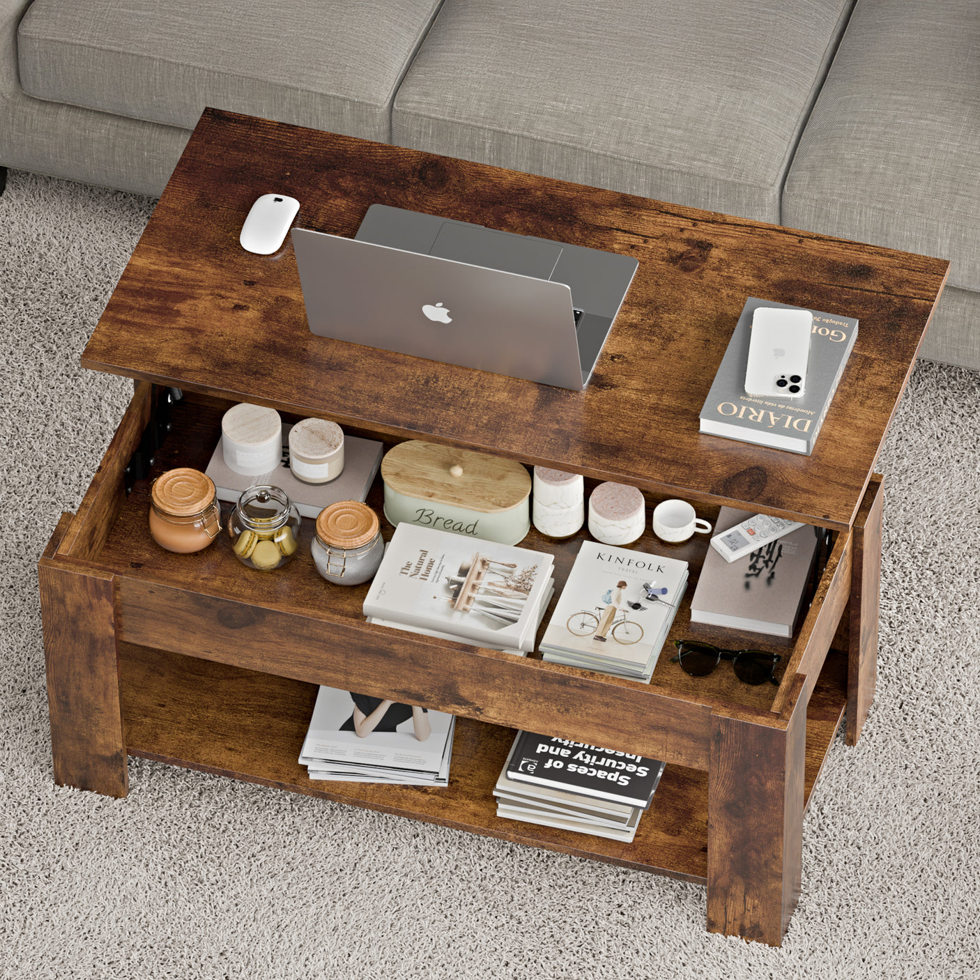 Blisswood Lift Up Modern Coffee Table with Storage
