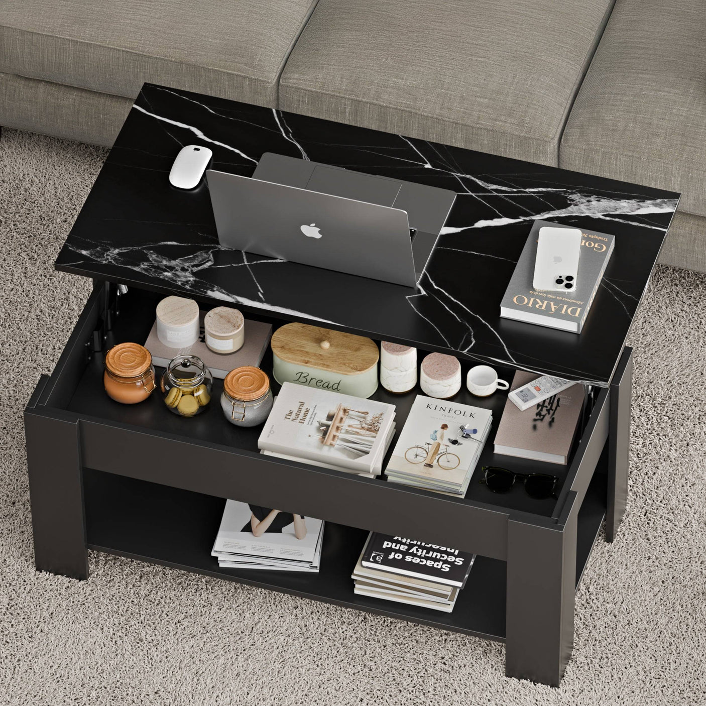 Blisswood Lift Up Modern Coffee Table with Storage