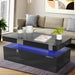 High Gloss Storage Coffee Table With Drawers & LED Lights