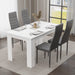 Minimalist Dining Set For 4 With Padded Chairs – Compact White Table