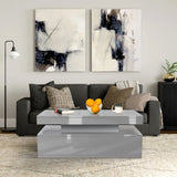 High Gloss Storage Coffee Table With Drawers & LED Lights