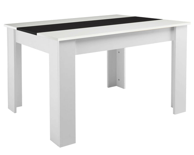 Black and white dining table with a stylish design, perfect for modern and minimalist spaces.