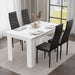 Minimalist Dining Set For 4 With Padded Chairs – Compact White Table
