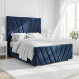Luxury V Design Ottoman Bed Frame - Velvet Ottoman Storage Bed