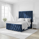Luxury V Design Ottoman Bed Frame - Velvet Ottoman Storage Bed