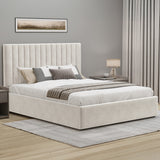 Blisswood Velvet Quilted Vertical Line Ottoman Storage Bed With Mattress