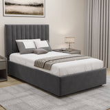 Blisswood Velvet Quilted Vertical Line Ottoman Storage Bed With Mattress