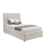 Blisswood Velvet Quilted Vertical Line Ottoman Storage Bed With Mattress