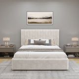 Blisswood Velvet Quilted Vertical Line Ottoman Storage Bed With Mattress