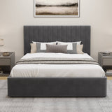 Blisswood Velvet Quilted Vertical Line Ottoman Storage Bed With Mattress