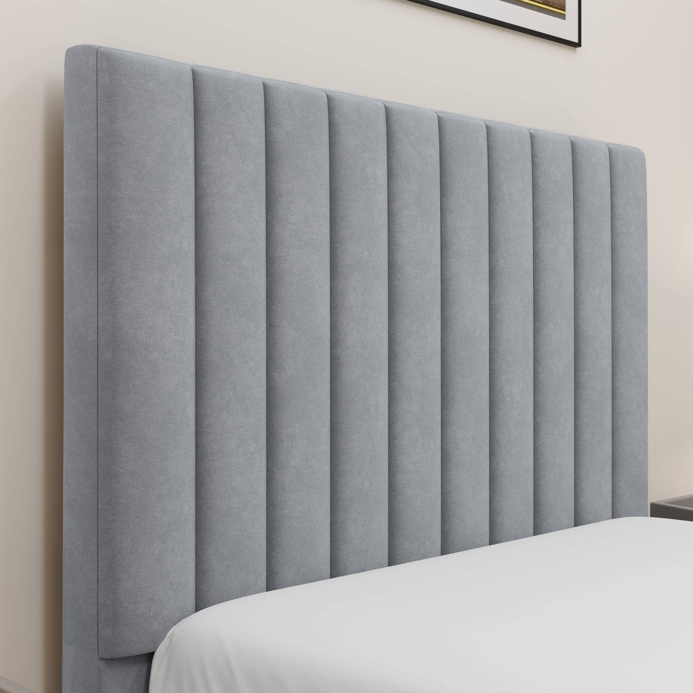 Blisswood Velvet Quilted Vertical Line Ottoman Storage Bed With Mattress