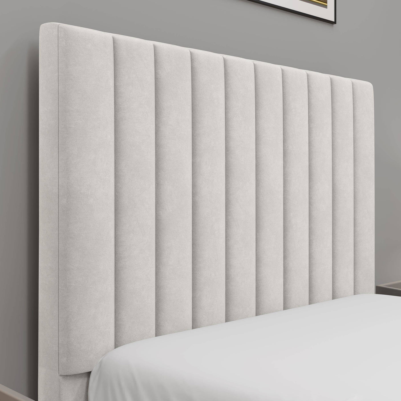 Blisswood Velvet Quilted Vertical Line Ottoman Storage Bed With Mattress