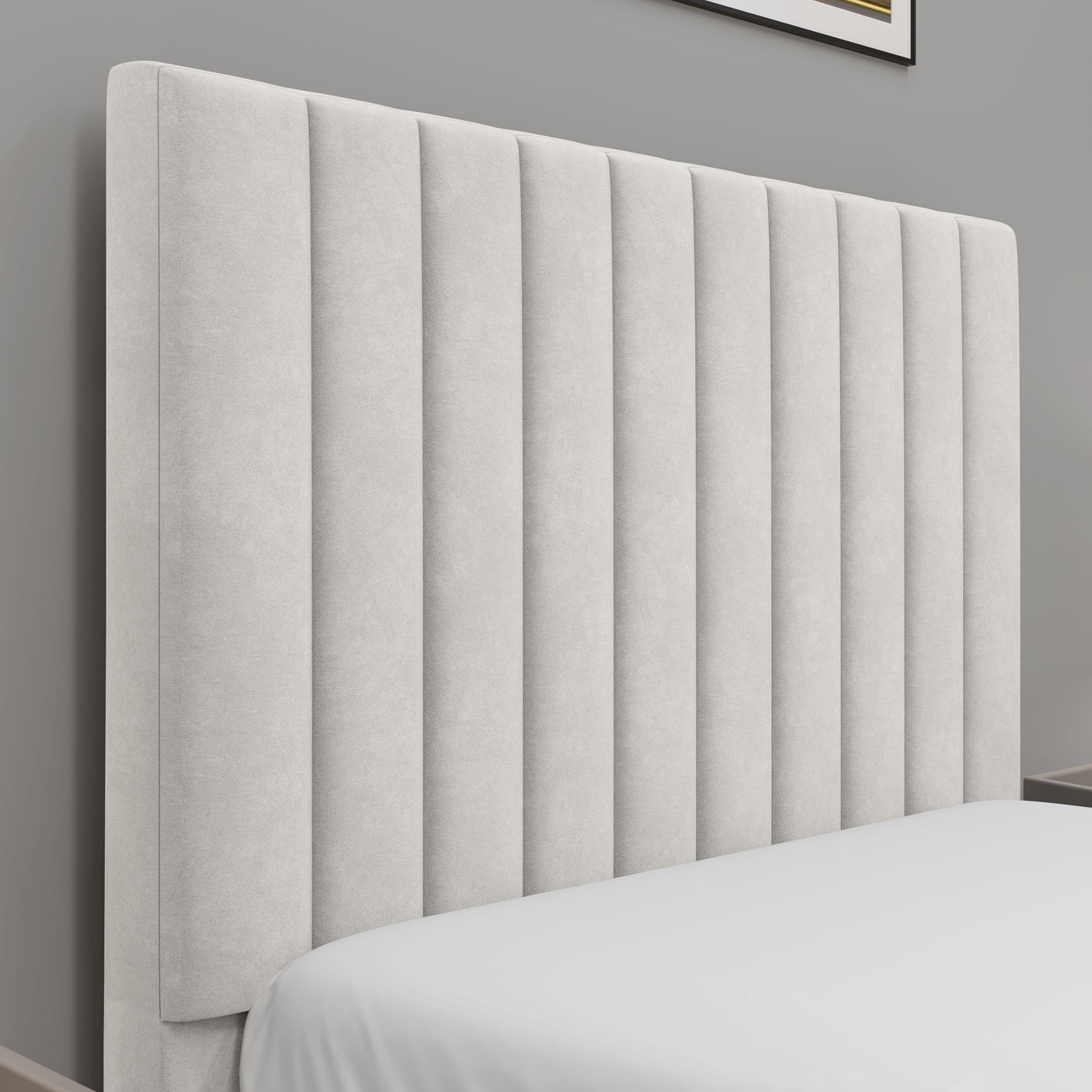 Blisswood Velvet Quilted Vertical Line Ottoman Storage Bed With Mattress
