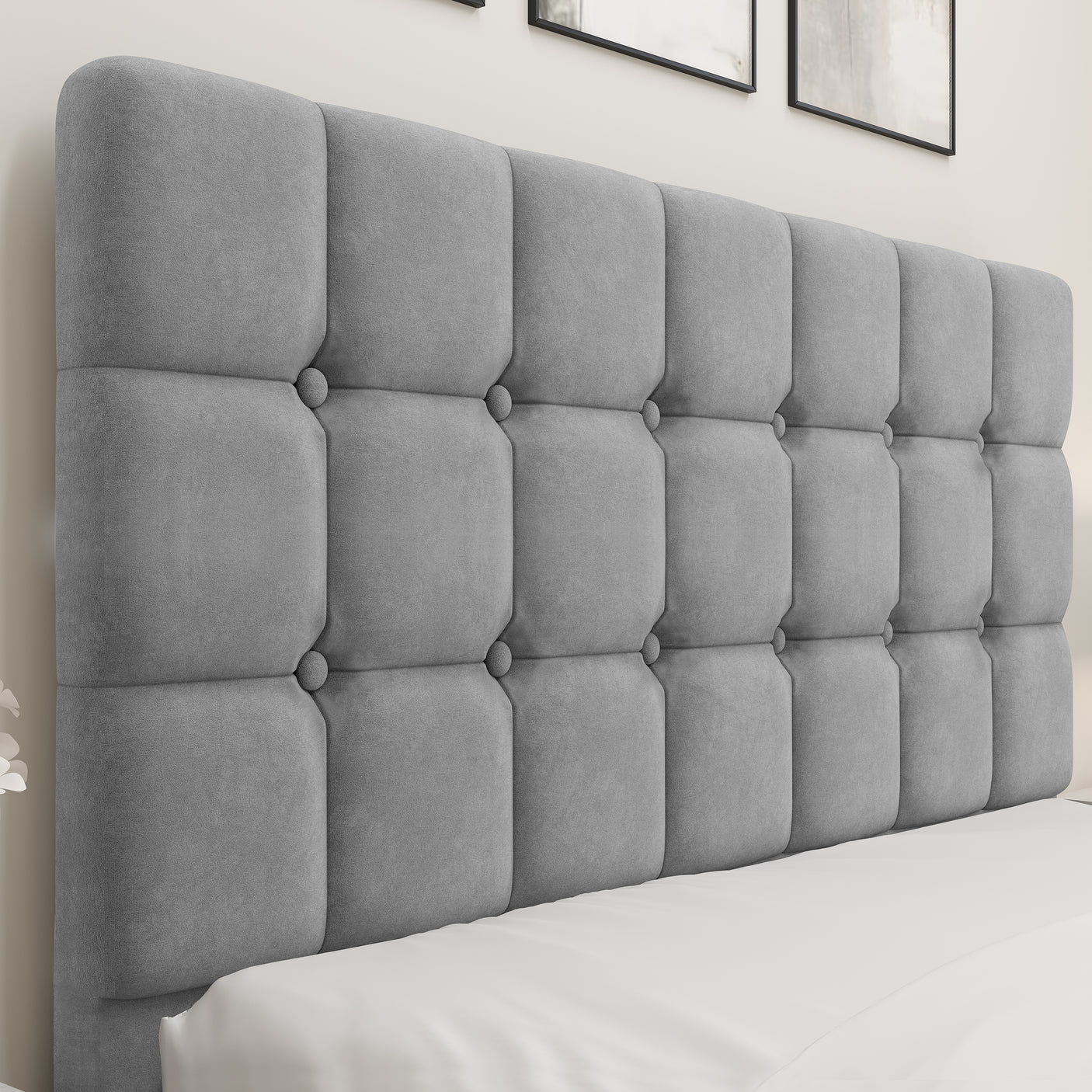 Blisswood Velvet Square Design Ottoman Storage Bed