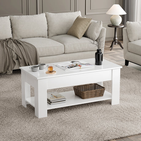 Lift top Coffee Table with Storage | Lift up Center Table 100cm Wide