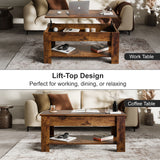 Lift top Coffee Table with Storage | Lift up Center Table 100cm Wide