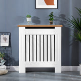 Radiator Cover With Oak Top - Vertical Slatted Design
