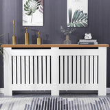 Radiator Cover With Oak Top - Vertical Slatted Design