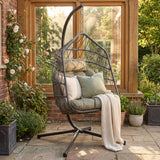 Foldable Hanging Egg Chair With Stand & Cushion