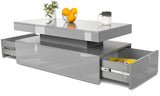 High Gloss Storage Coffee Table With Drawers & LED Lights