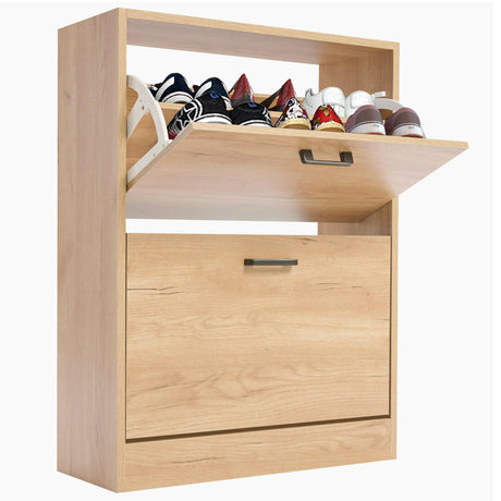 Large Shoe Storage Cabinet with Pull-Out Shelf and Drawer