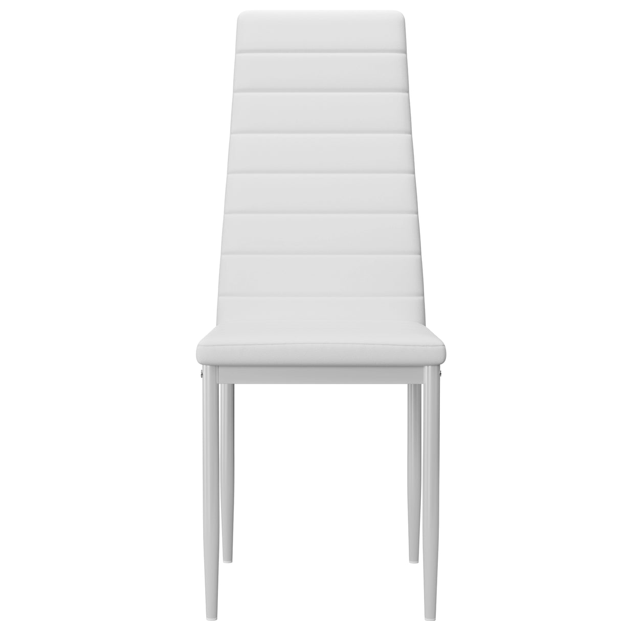 Minimalist Dining Set For 4 With Padded Chairs – Compact White Table
