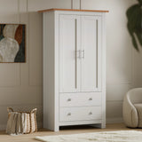2 Door Wardrobe With Drawers and 4 Drawer Chest - Bedroom Set
