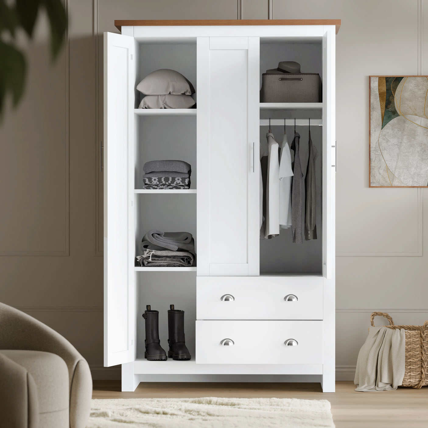 Shaker 4 Piece Bedroom Set - Wardrobe and Chest of Drawers