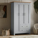 Shaker Triple Wardrobe With Shelves And Drawers