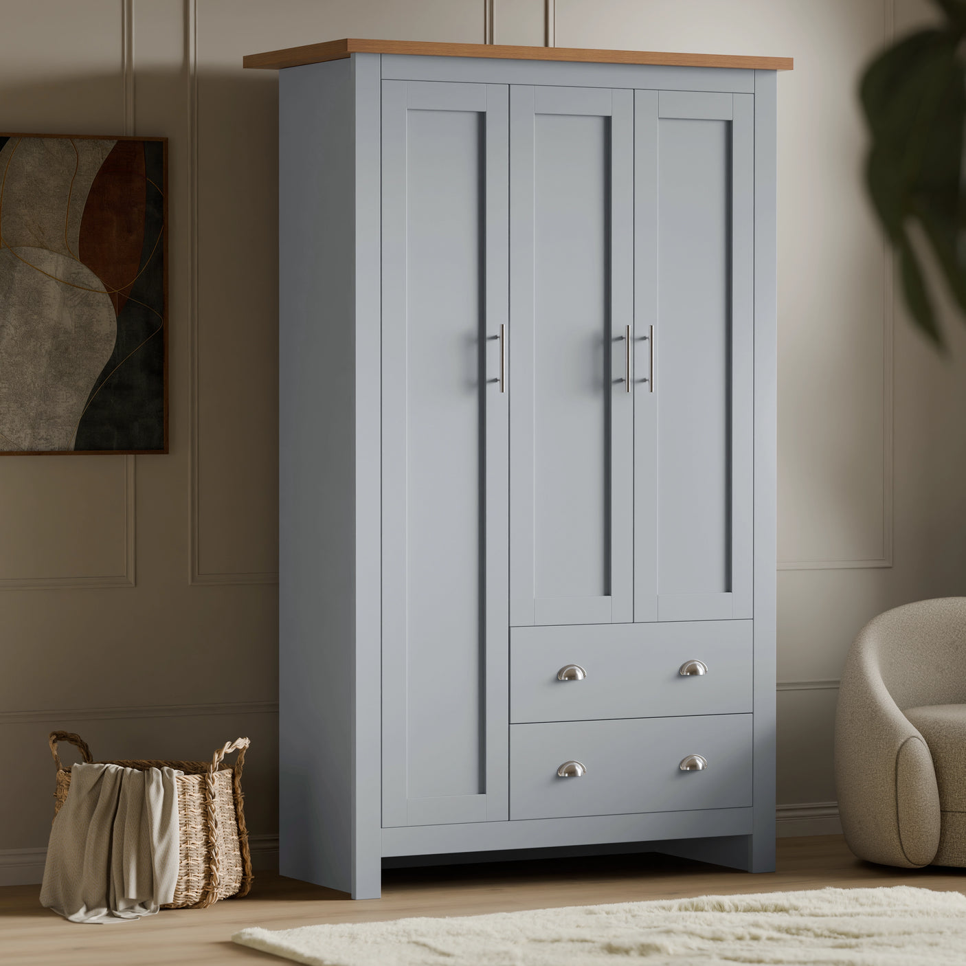 Shaker 4 Piece Bedroom Set - Wardrobe and Chest of Drawers