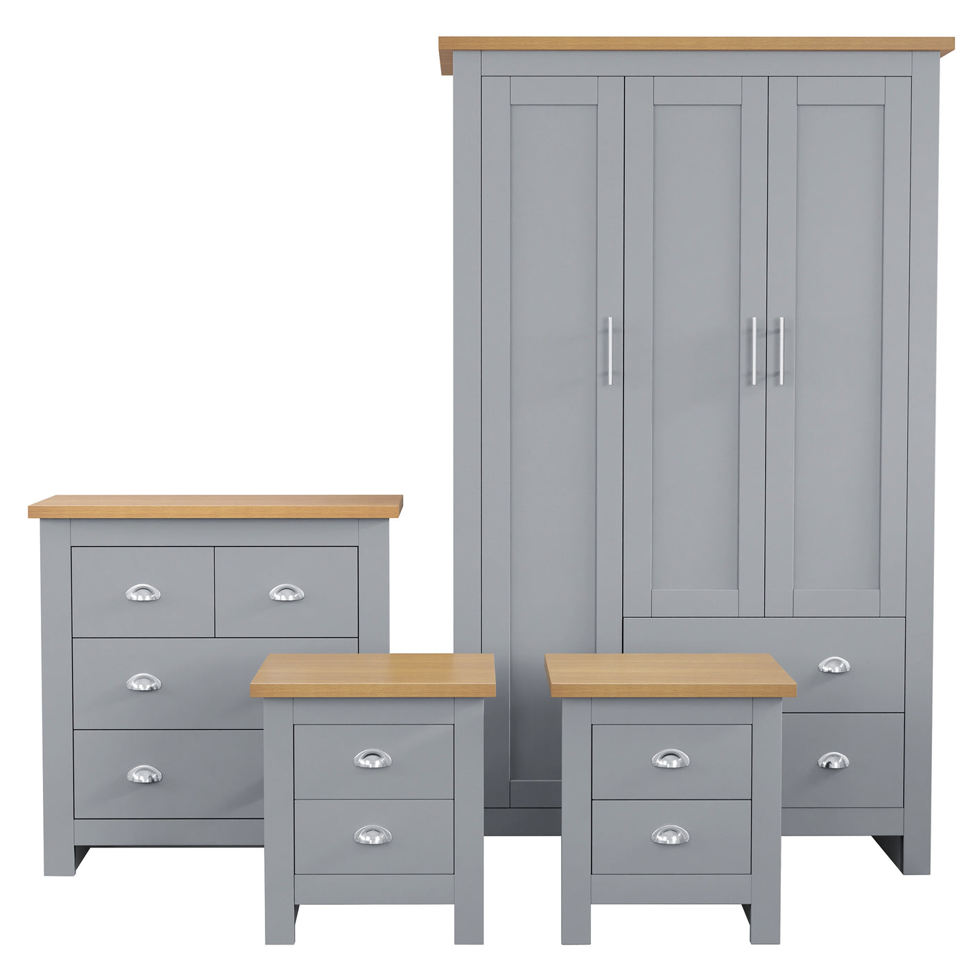 Shaker 4 Piece Bedroom Set - Wardrobe and Chest of Drawers
