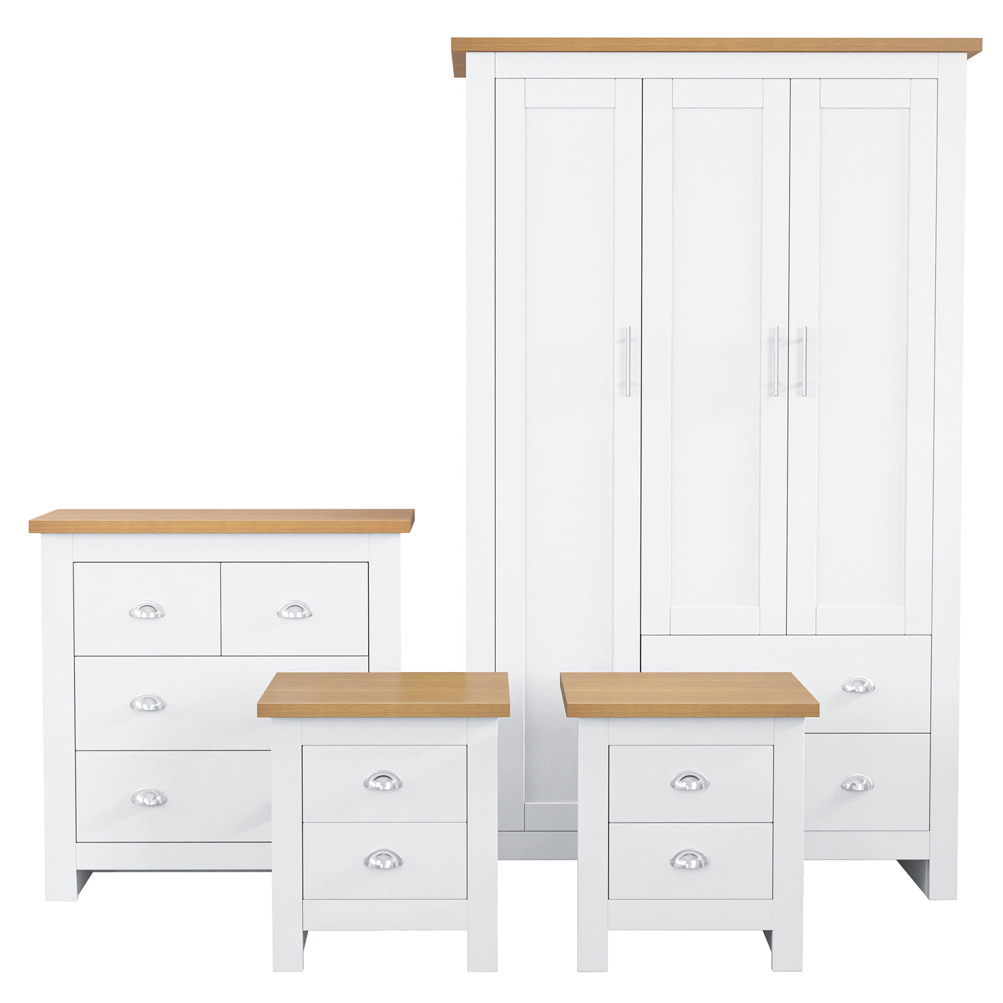 Shaker 4 Piece Bedroom Set - Wardrobe and Chest of Drawers