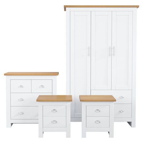 Shaker 4 Piece Bedroom Set - Wardrobe and Chest of Drawers