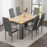 Pine Dining Table With Modern Dining Chairs – Set of 6