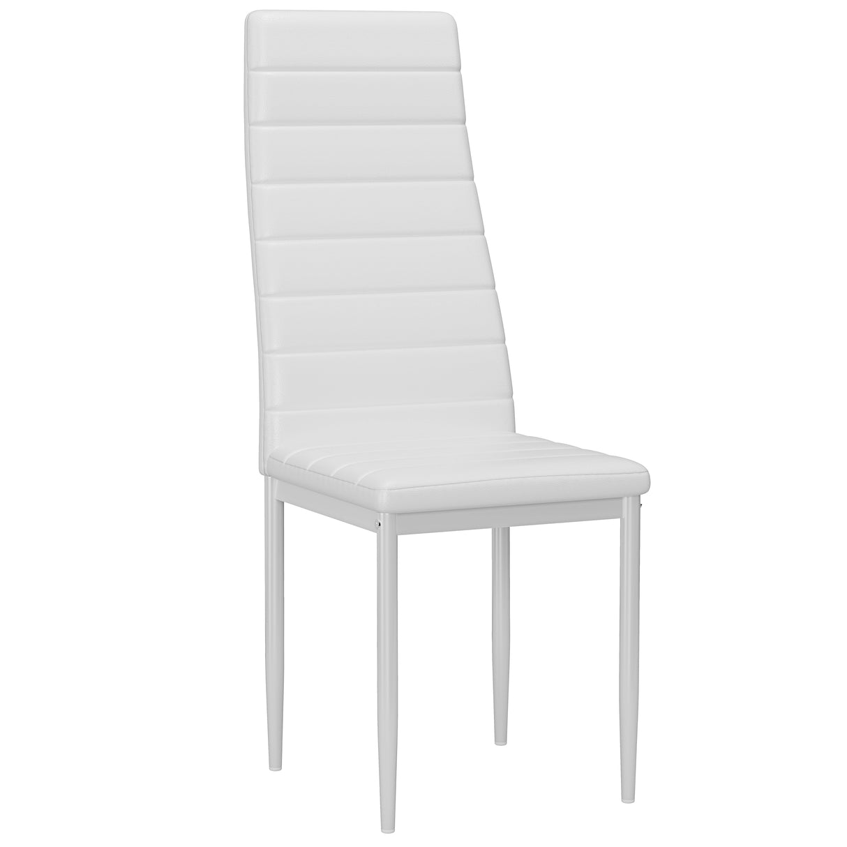 Minimalist Dining Set For 4 With Padded Chairs – Compact White Table