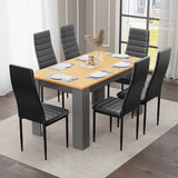 Pine Dining Table With Modern Dining Chairs – Set of 6