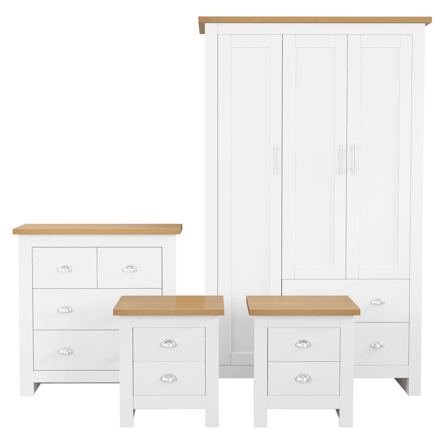 Shaker 4 Piece Bedroom Set - Wardrobe and Chest of Drawers
