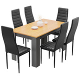 Pine Dining Table With Modern Dining Chairs – Set of 6