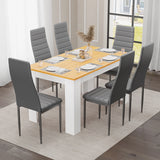 Pine Dining Table With Modern Dining Chairs – Set of 6