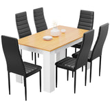 Pine Dining Table With Modern Dining Chairs – Set of 6