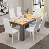 Pine Dining Table With Modern Dining Chairs – Set of 6