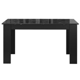 Compact Black Marble Finish Kitchen Table and Chairs Set