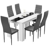 Modern Dining Table Set With 6 Padded Chairs – Multiple Colours