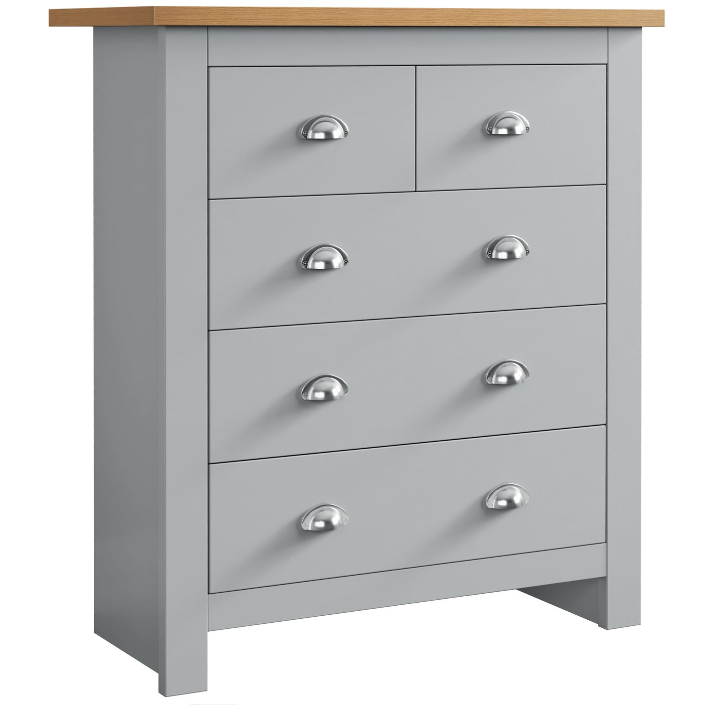 Shaker 2 Door Wardrobe, 5 Chest of Drawers - Bedroom Set