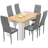 Pine Dining Table With Modern Dining Chairs – Set of 6