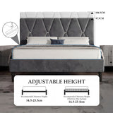 Velvet Double Bed Frame with Headboard Upholstered King Size Bed Frame