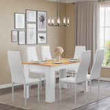 Pine Dining Table With Modern Dining Chairs – Set of 6