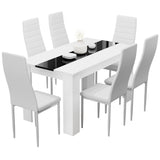 Modern Dining Table Set With 6 Padded Chairs – Multiple Colours