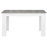 Stylish Grey Marble Finish Dining Table Set with 4 Padded Chairs