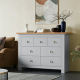 7 Drawer Wide Chest of Drawers - Large Bedroom Dresser